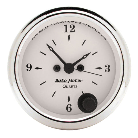 2-1/16" CLOCK 12 HOUR OLD-TYME WHITE