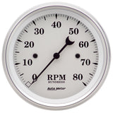 3-3/8" IN-DASH TACHOMETER 0-8000 RPM OLD-TYME WHITE