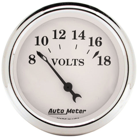 2-1/16" VOLTMETER 8-18V OLD-TYME WHITE