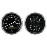 2 PC. GAUGE KIT 5" QUAD & SPEEDOMETER 240-33 O OLD TYME BLACK