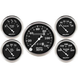 5 PC. GAUGE KIT 3-1/8" & 2-1/16" MECH. SPEEDOMETER OLD TYME BLACK