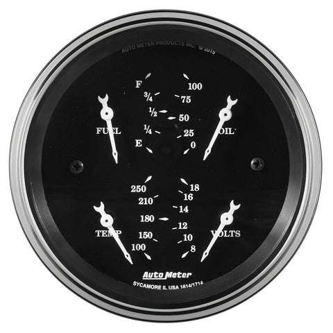3-3/8" QUAD GAUGE 240-33 OOLD TYME BLK