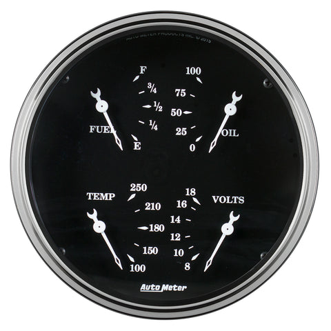 5" QUAD GAUGE 0-90 O OLD TYME BLACK