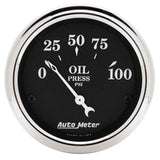 2-1/16" OIL PRESSURE 0-100 PSI OLD TYME BLACK