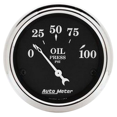 2-1/16" OIL PRESSURE 0-100 PSI OLD TYME BLACK
