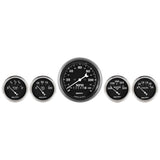 5 PC. GAUGE KIT 3-3/8" & 2-1/16" ELEC. SPEEDOMETER OLD TYME BLACK
