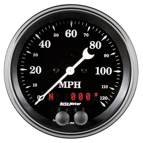 3-3/8" GPS SPEEDOMETER 0-120 MPH OLD TYME BLACK