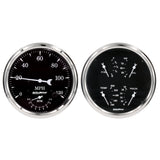 2 PC. GAUGE KIT 5" QUAD & TACH/SPEEDO 240-33 O OLD TYME BLACK