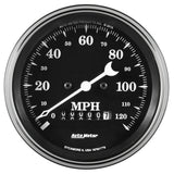 3-3/8" SPEEDOMETER 0-120 MPH ELEC. PROG. W/ WHEEL ODO OLD TYME BLACK