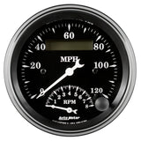 3-3/8" TACH/SPEEDO 120MPH & 8K RPM ELEC. PROGRAM. OLD TYME BLK