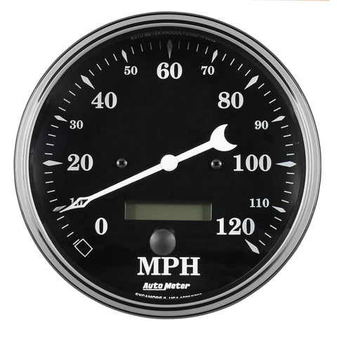 5" SPEEDOMETER 0-120 MPH ELEC. PROG. W/ LCD ODO OLD TYME BLACK