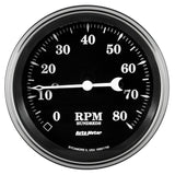3-3/8" TACHOMETER 8K RPM IN-DASH OLD TYME BLACK
