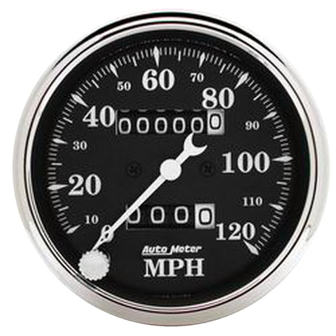 3-1/8" SPEEDOMETER 0-120 MPH OLD TYME BLACK