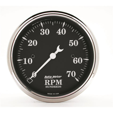 3-1/8" IN-DASH TACHOMETER 0-7000 RPM OLD TYME BLACK