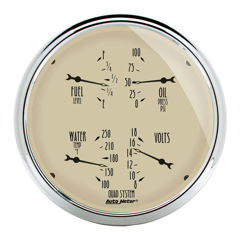 5" QUAD GAUGE 100 PSI/100-250 °F/8-18V/0-90 O ANTIQUE BEIGE