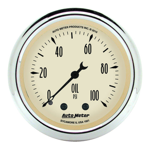 2-1/16" OIL PRESSURE 0-100 PSI ANTIQUE BEIGE