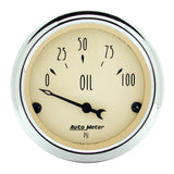 2-1/16" OIL PRESSURE 0-100 PSI ANTIQUE BEIGE