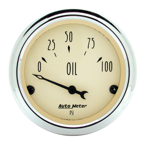 2-1/16" OIL PRESSURE 0-100 PSI ANTIQUE BEIGE