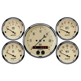 5 PC. GAUGE KIT 3-3/8" & 2-1/16" GPS SPEEDOMETER ANTIQUE BEIGE