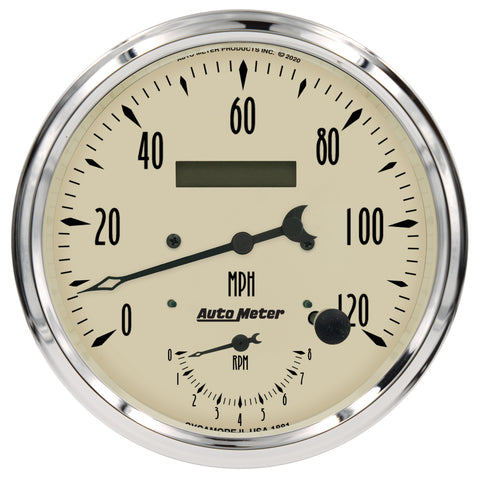 5" TACHOMETER/SPEEDOMETER COMBO 8K RPM/120 MPH ANTIQUE BEIGE