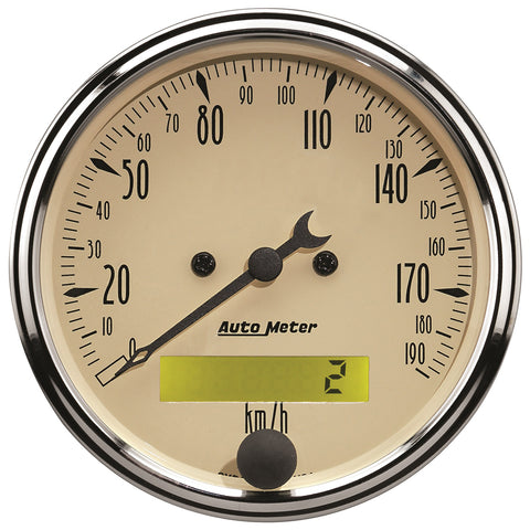 3-1/8" SPEEDOMETER 0-190 KPH ANTIQUE BEIGE
