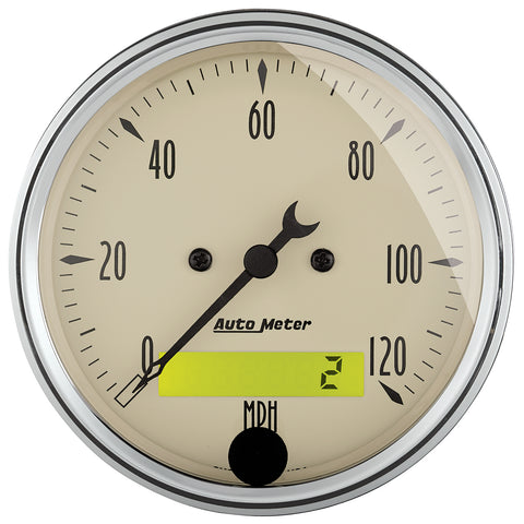 3-1/8" SPEEDOMETER 0-120 MPH ANTIQUE BEIGE