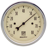 3-3/8" IN-DASH TACHOMETER 0-8000 RPM ANTIQUE BEIGE
