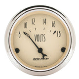 2-1/16" VOLTMETER 8-18V ANTIQUE BEIGE