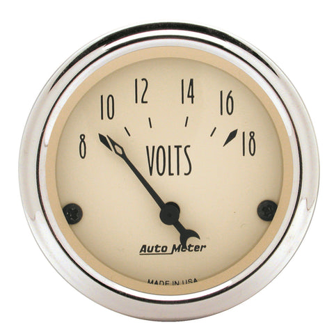2-1/16" VOLTMETER 8-18V ANTIQUE BEIGE