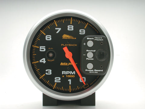 5" TACHOMETER 0-9000 RPM BLACK PRO-CYCLE