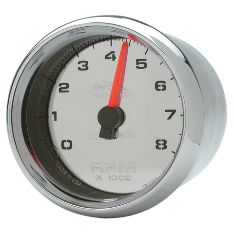 2-5/8" TACHOMETER 0-8000 RPM CHROME PRO-CYCLE