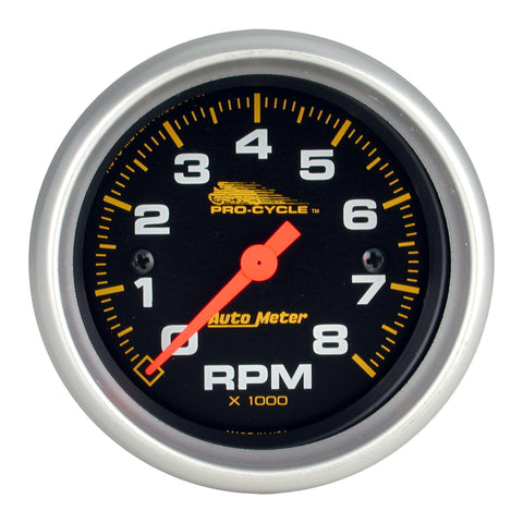 2-5/8" TACHOMETER 0-8000 RPM BLACK PRO-CYCLE