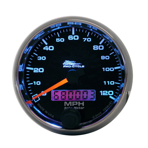 2-5/8" SPEEDOMETER 0-120 MPH BLACK PRO-CYCLE
