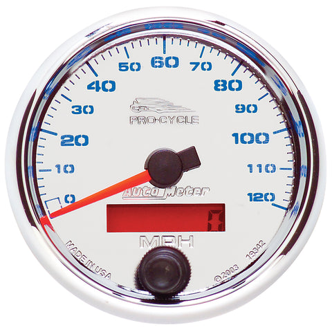 2-5/8" SPEEDOMETER 0-120 MPH CHROME PRO-CYCLE