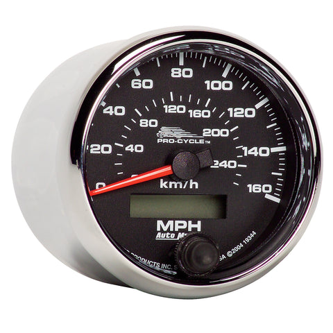 2-5/8" SPEEDOMETER 0-160 MPH 0-260 KPH BLACK PRO-CYCLE