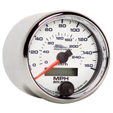 2-5/8" SPEEDOMETER 0-160 MPH 0-260 KPH WHITE PRO-CYCLE