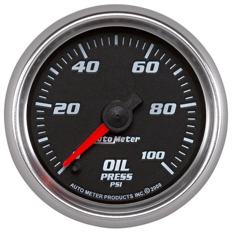 2-1/16" OIL PRESSURE 0-100 PSI BLACK PRO-CYCLE