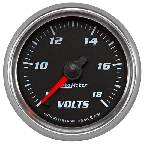 2-1/16" VOLTMETER 8-18V BLACK PRO-CYCLE