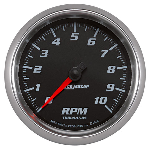 3-3/8" TACHOMETER 0-10000 RPM BLACK PRO-CYCLE