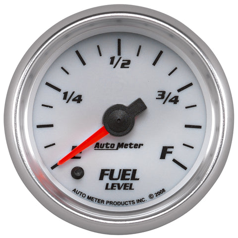 2-1/16" FUEL LEVEL PROGRAMMABLE 0-280 O WHITE PRO-CYCLE