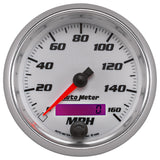 3-3/8" SPEEDOMETER 0-160 MPH WHITE PRO-CYCLE
