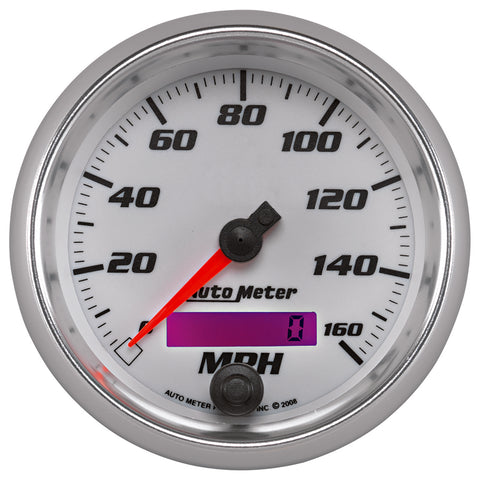 3-3/8" SPEEDOMETER 0-160 MPH WHITE PRO-CYCLE