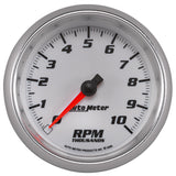 3-3/8" TACHOMETER 0-10000 RPM WHITE PRO-CYCLE