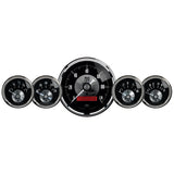5 PC. GAUGE KIT 3-3/8" & 2-1/16" ELEC. SPEEDO W/LCD ODO PRESTIGE BLK. DIAMOND