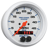 3-3/8" GPS SPEEDOMETER 0-50 MPH MARINE WHITE