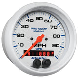3-3/8" GPS SPEEDOMETER 0-100 MPH MARINE WHITE