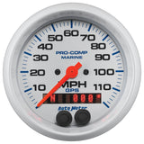 3-3/8" GPS SPEEDOMETER 0-120 MPH MARINE WHITE