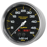 5 In. GPS SPEEDOMETER 0-50 MPH MARINE CARBON FIBER