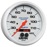 5" GPS SPEEDOMETER 0-120 MPH MARINE WHITE