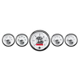 5 PC. GAUGE KIT 3-3/8" & 2-1/16" ELEC. SPEEDO W/ LCD ODO PRESTIGE PEARL